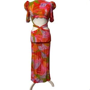 FARM Rio Multicolor Floral Midi Dress